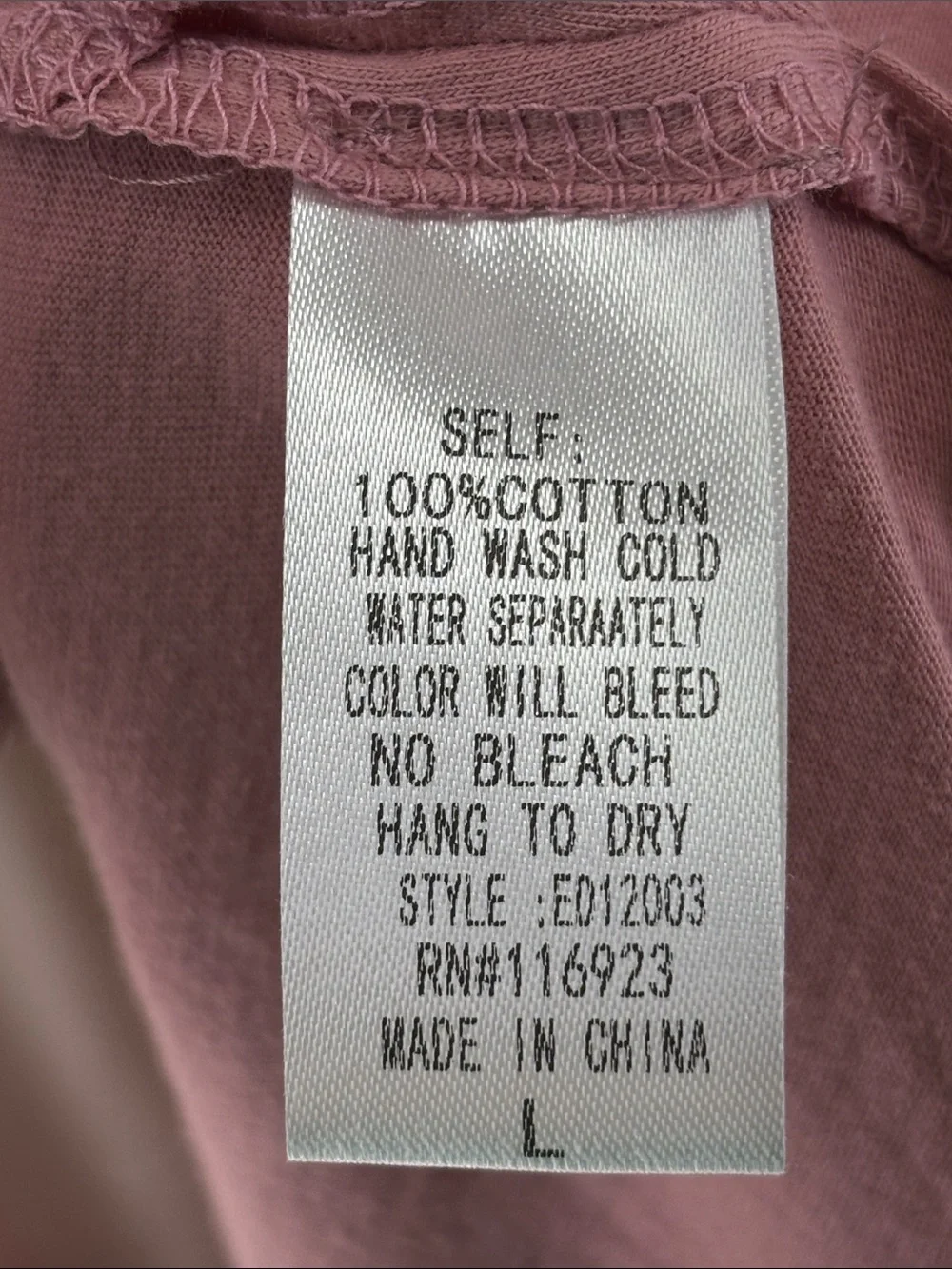 NWT--Easel Cotton Ombre Rose & Cream Short Sleeve Tee Dress Size L